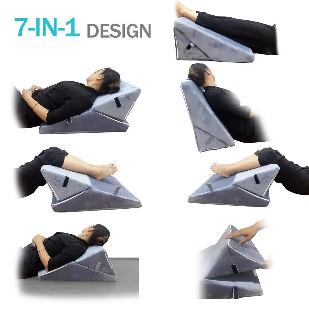 Memory Foam Wedge Pillow Adjustable Sleeping Incline Cushion Leg Elevation Back Lumbar Support Cushions | Дом и сад