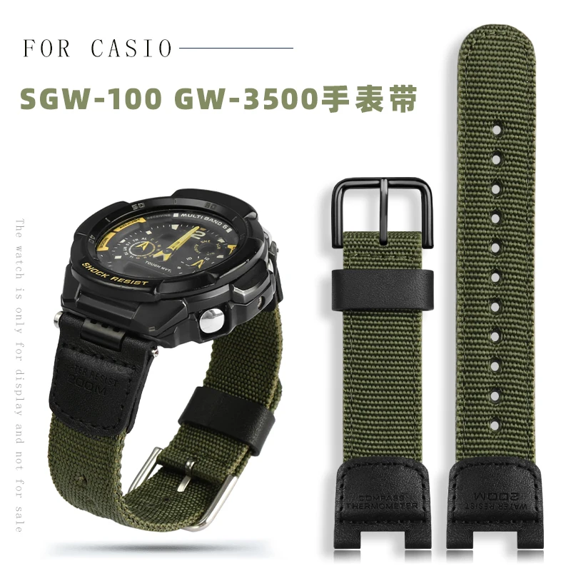 

Нейлоновый ремешок для часов 24*11 мм для Casio SGW-100 SGW100 SGW200 GW-3500B/3000B, спортивный удобный сменный ремешок для часов