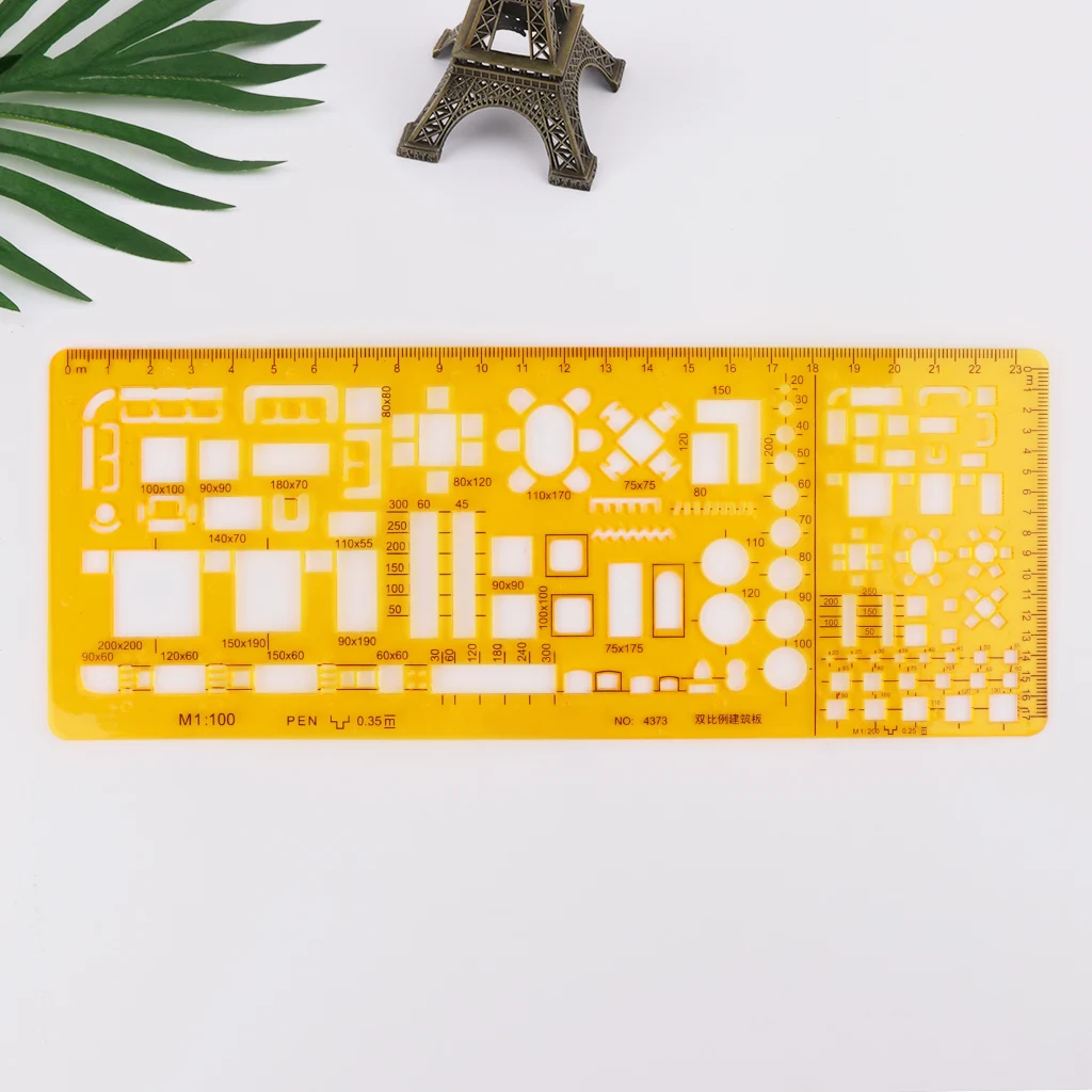 

Professional Architectural Template Ruler Drawings Stencil Measuring Tool Supply