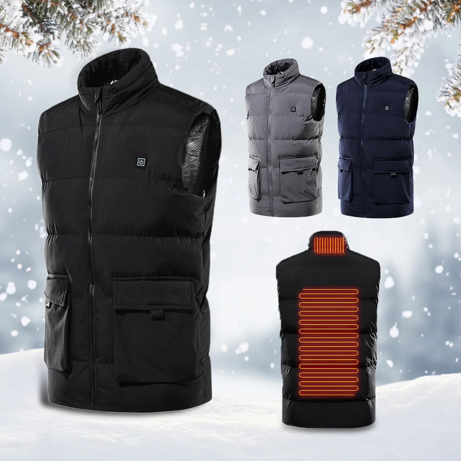 

Vest 3 Temperature Modes Fast Heating Waistcoat Men Winter Warmer Electric Clothing for Autumn