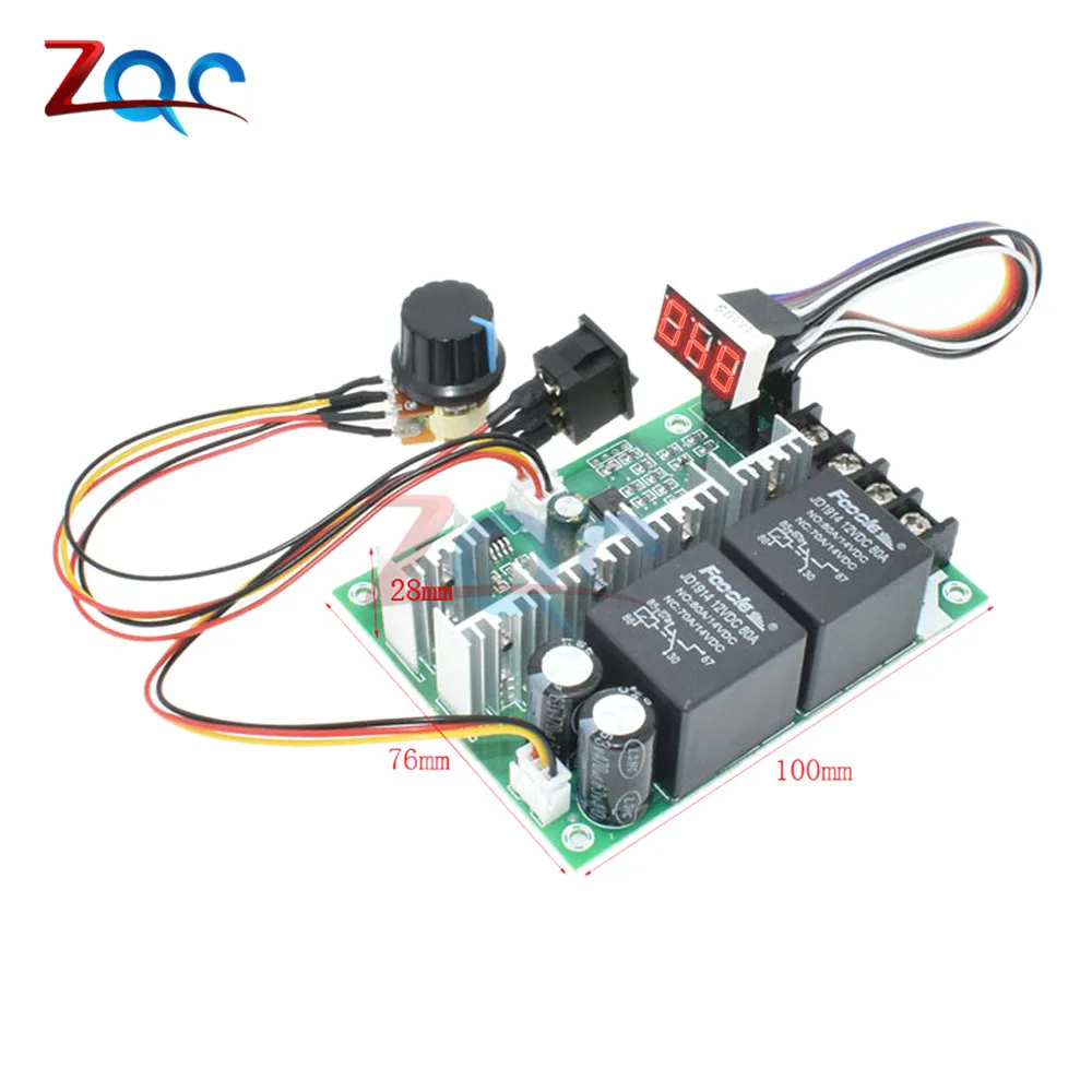 PWM контроллер скорости двигателя постоянного тока DC 10 55V цифровой светодиодный