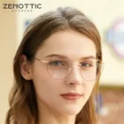 Круглые очки ZENOTTIC в титановой оправе для женщин и мужчин, ультралегкие оптические очки для близорукости, очки с полимерными линзами по рецепту