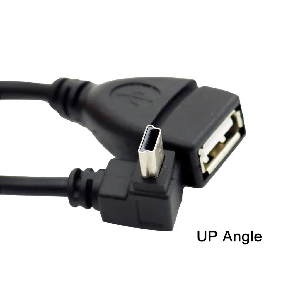 UP Angle 20x USB Mini 5-контактный штекер USB 2,0 Женский Джек хоста OTG Удлинительный переходник Кабель 15 см вверх/вниз/влево/вправо Угол - Цвет: UP Angle