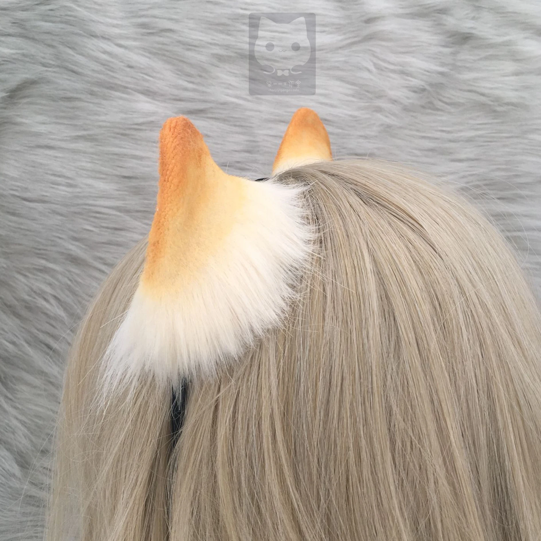 MMGG новый оригинальный ручной работы белые золотые уши обруч для волос аниме