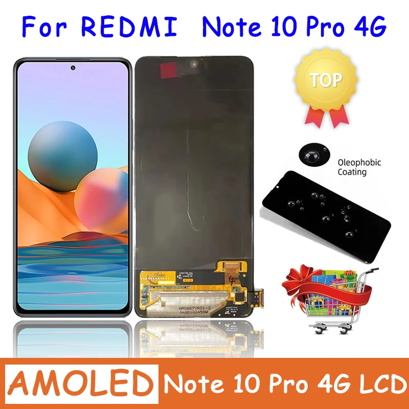 6 67 &quotОригинальный ЖК-дисплей для Xiaomi Redmi Note 10 Pro сенсорный экран с рамкой Note10Pro