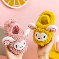 1 3 years old baby toddler girl shoes cute cartoon plush childrens cotton slippers winter indoor warm kids home shoes soft sole