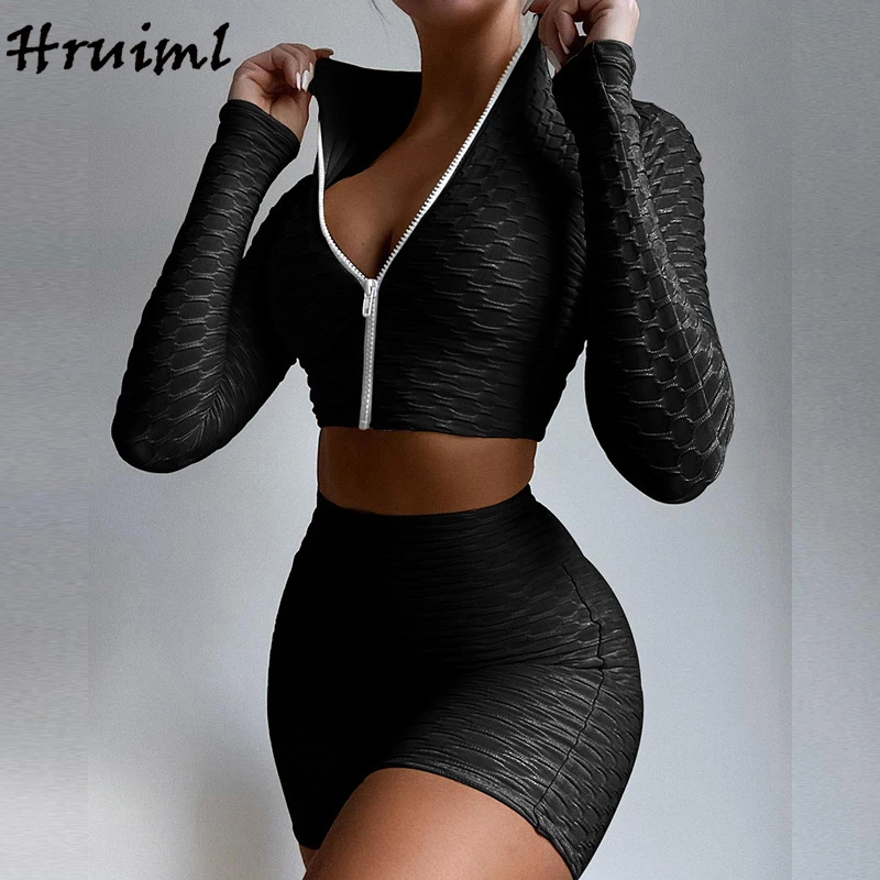 

Dropshipping Two Piece Set Women Long Sleeve Sweatshirt Short Pants Tie-dye Print Women's Summer Suit Fitness Suits with Shorts