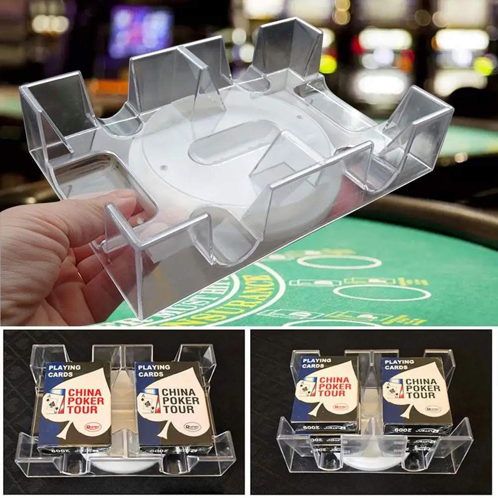 Подноса игральной карты прочный 2/6 палуба вращающийся Настольная игра лоток для