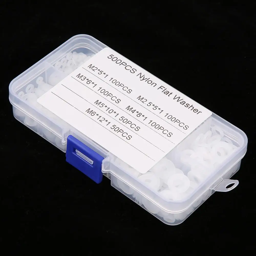 500 шт./компл. фотомагнитная прокладка из нейлона для плоской шайбы простые с