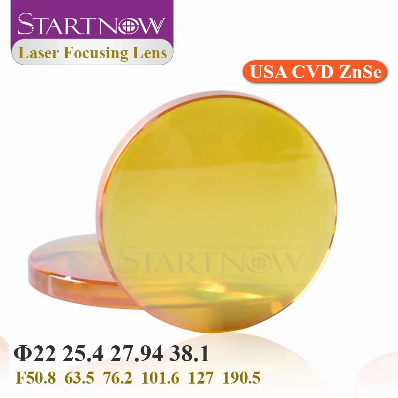 Startnow США ZnSe CVD лазерный фокусный объектив 22 25 мм 4 27 94 38 1 FL190.5 50 8 63 5 для CO2 лазерной