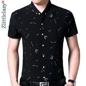 2021 Летняя мужская рубашка с коротким рукавом, платье с бантом и стрелами, Повседневная приталенная одежда, Роскошные Рубашки, мужская мода, высокое качество