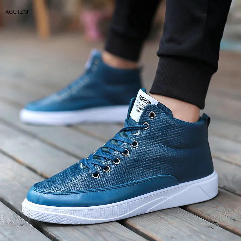 

2019 spring Men's Vulcanize Shoes Lace-up Men Casual Shoes Fashion High Top Men Comfortable Men's Flat Shoe sneakers Z148