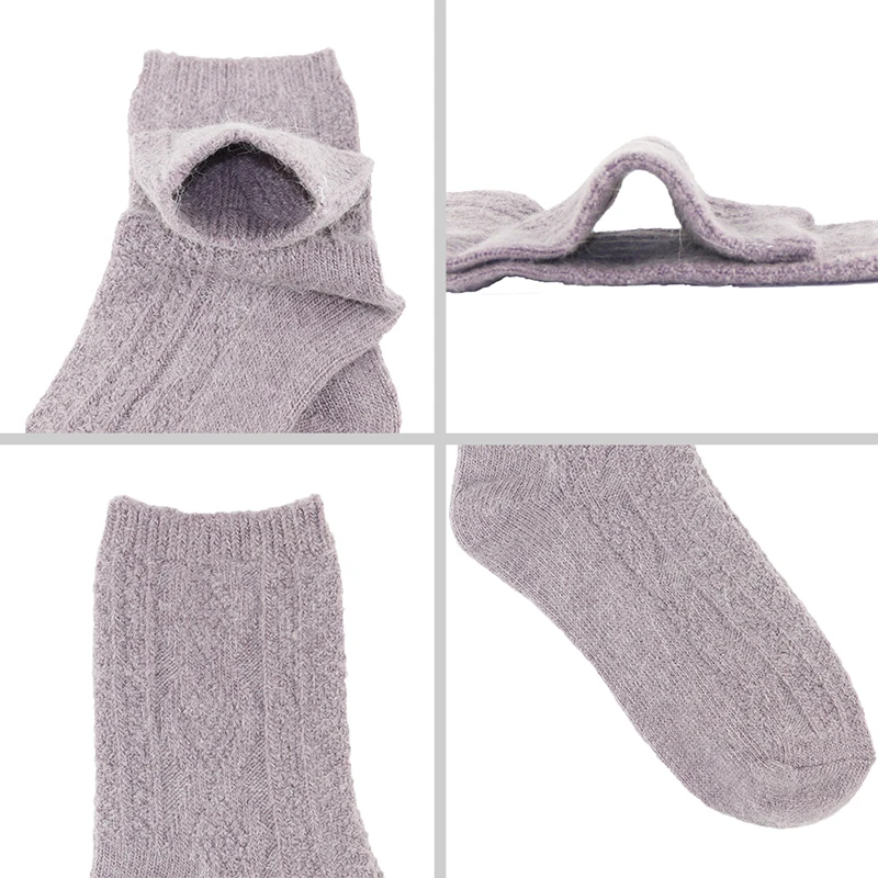 3 пары женские шерстяные носки из натурального кроличьего меха | Женская одежда