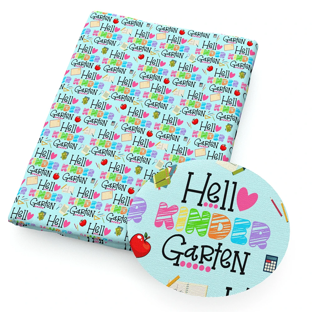 50*145 см Back to School принты с героями из мультфильма полиэфир хлопчатобумажной ткани