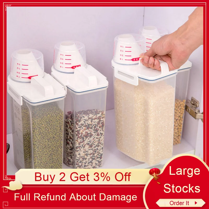 2L пластиковый диспенсер для зерновых культур ящик хранения Кухня Еда пищевой
