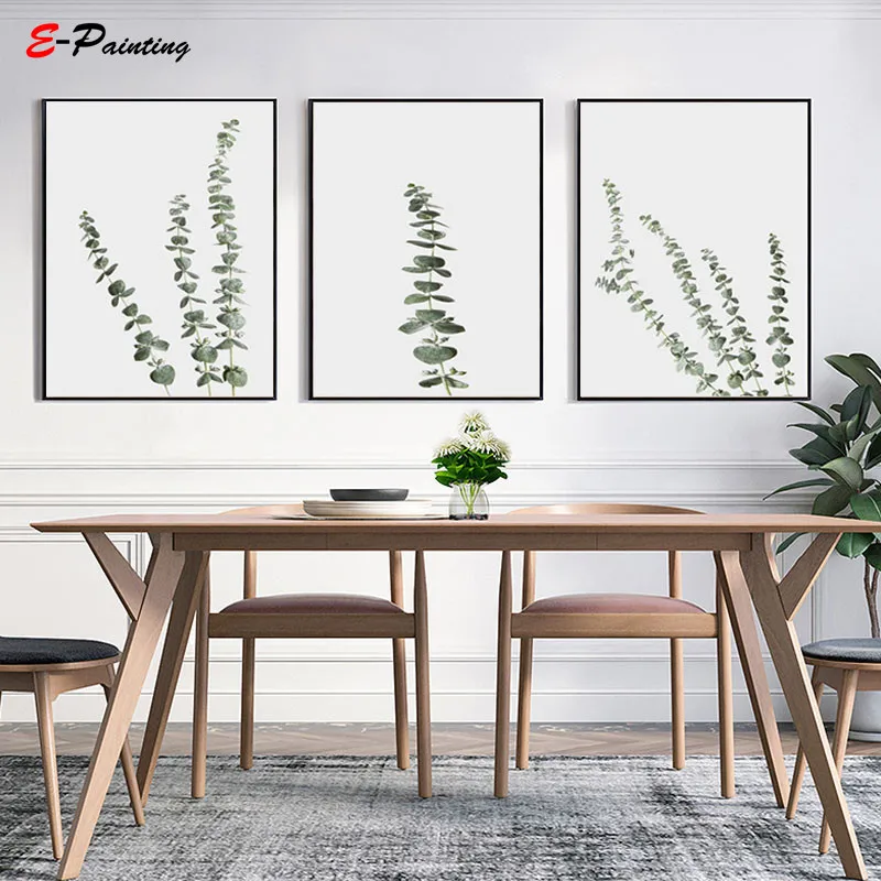 Современная Настенная живопись эвкалипт фотография растение печать на холсте