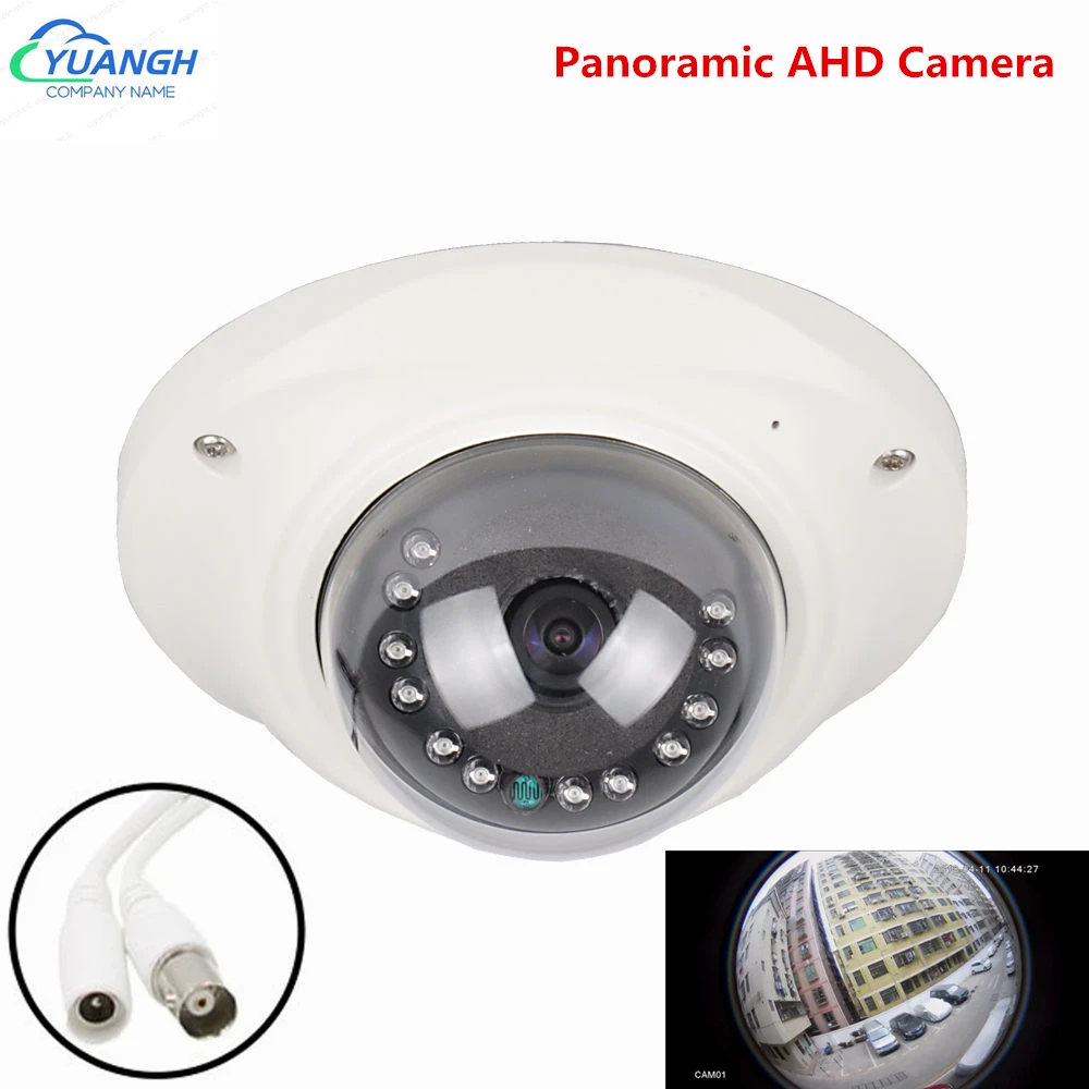 

Панорамная AHD-камера с углом обзора 360 градусов, 1080P, АНТИВАНДАЛЬНАЯ ИК-камера ночного видения для безопасности дома и помещений, купольная м...