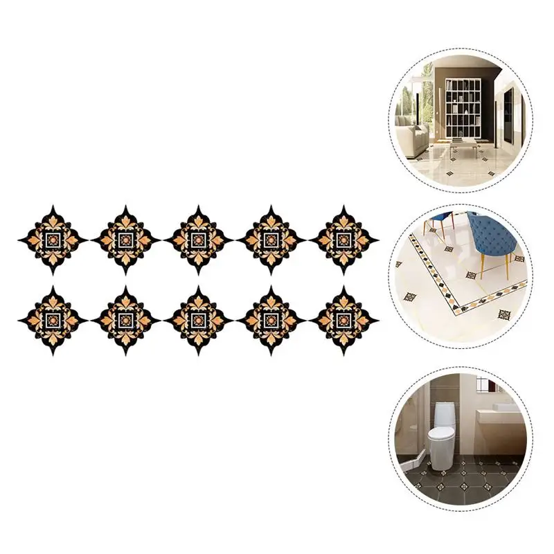 

2 Sets Home Floor Sticker Removable Tile Sticker Kitchen Floor Sticker Decor