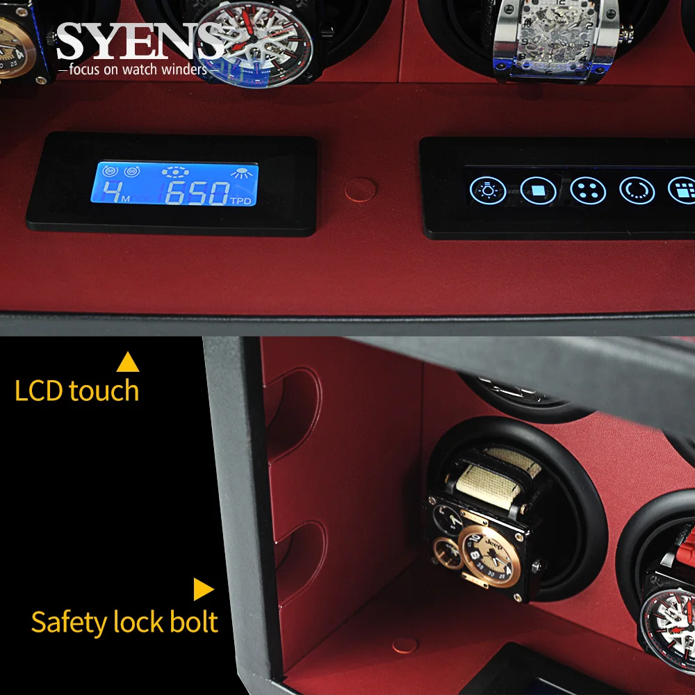 Новые автоматические часы winder Сейф мотор mabuchi микрофибра кожа led сенсорный экран