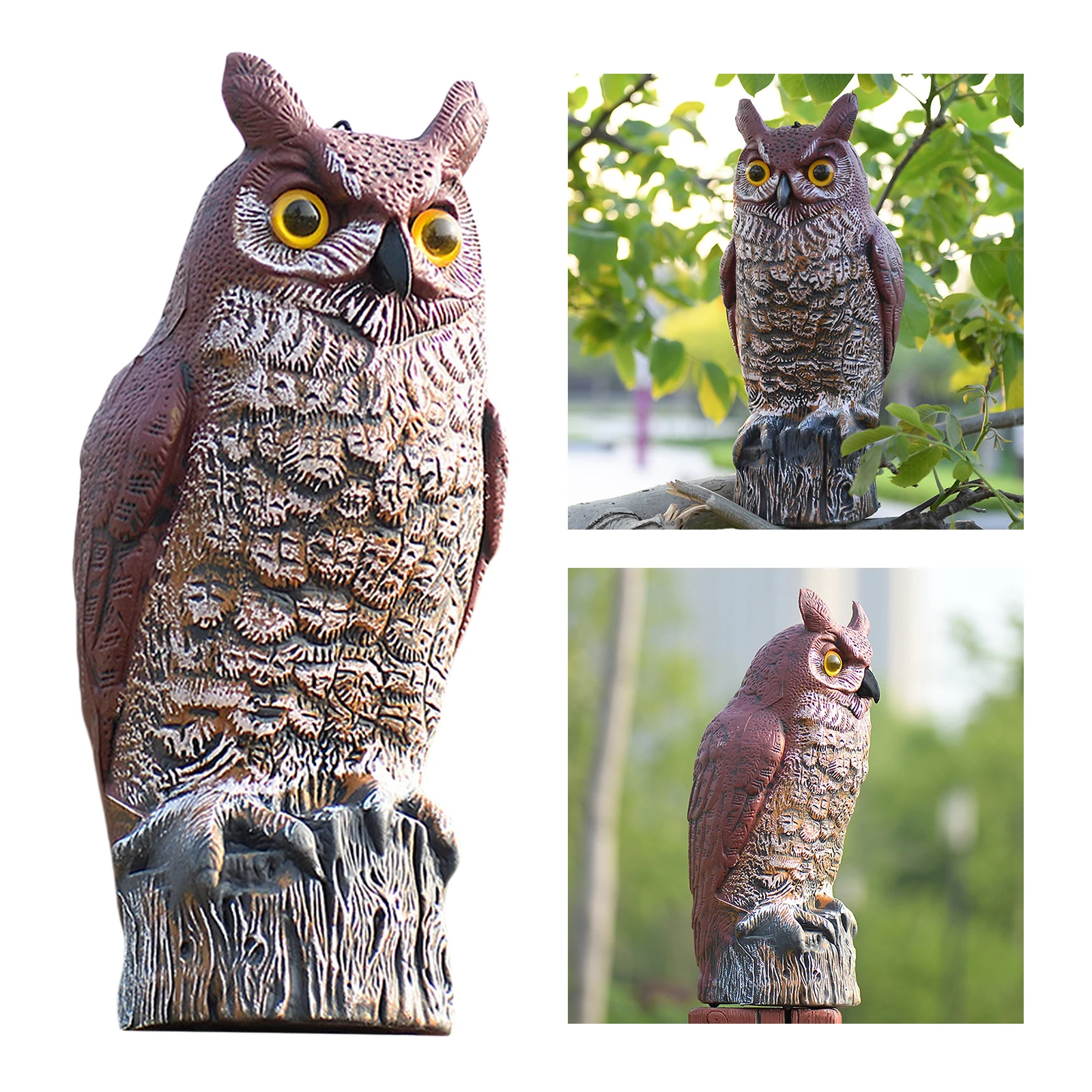 

ABS Fake Owl Figurine Outdoor Pigeons Rabbits Deterrent Nature Enemy for Garden Protector Keep Birds Away
