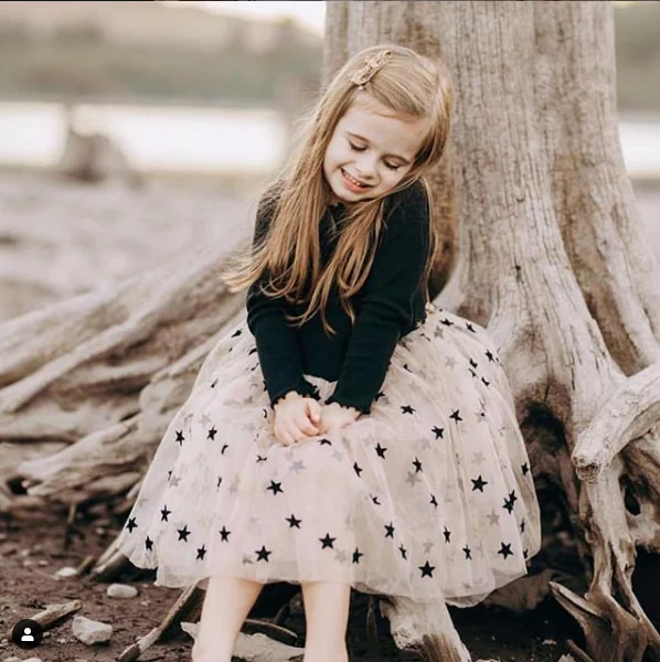 Spring Autumn Toddler Baby Girls Princess Dress Star Printed Lace Patchwork Knee Length Tutu Party Dresses 2-7Y | Детская одежда и