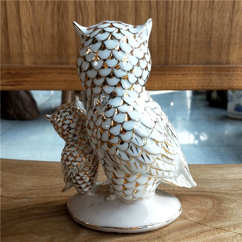 Фарфоровая миниатюрная Сова из позолоченной керамики Nighthawk фигурка малыша