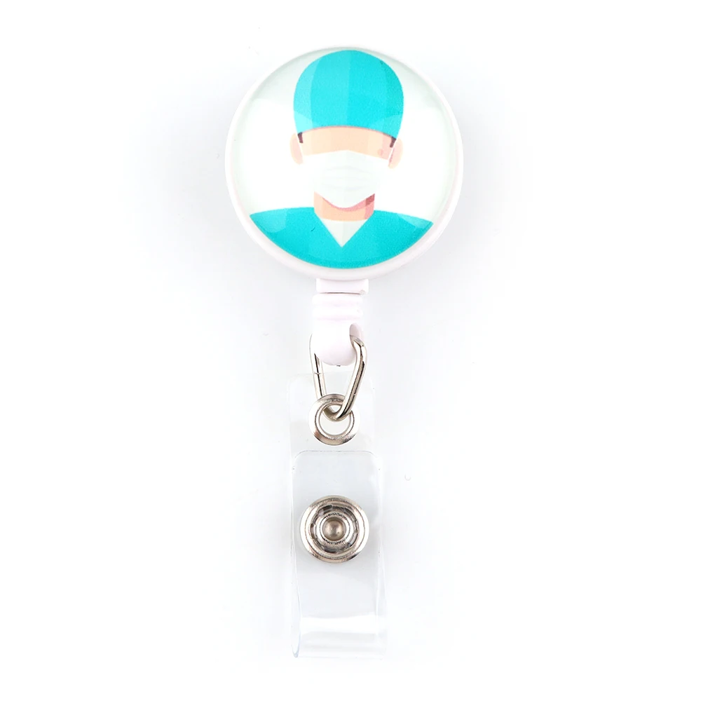 

JF753 High Quality Retractable Nurse Badge Reel Clip Cartoon Medicine Doctor Student IC ID Card Badge Holder Office Supplies