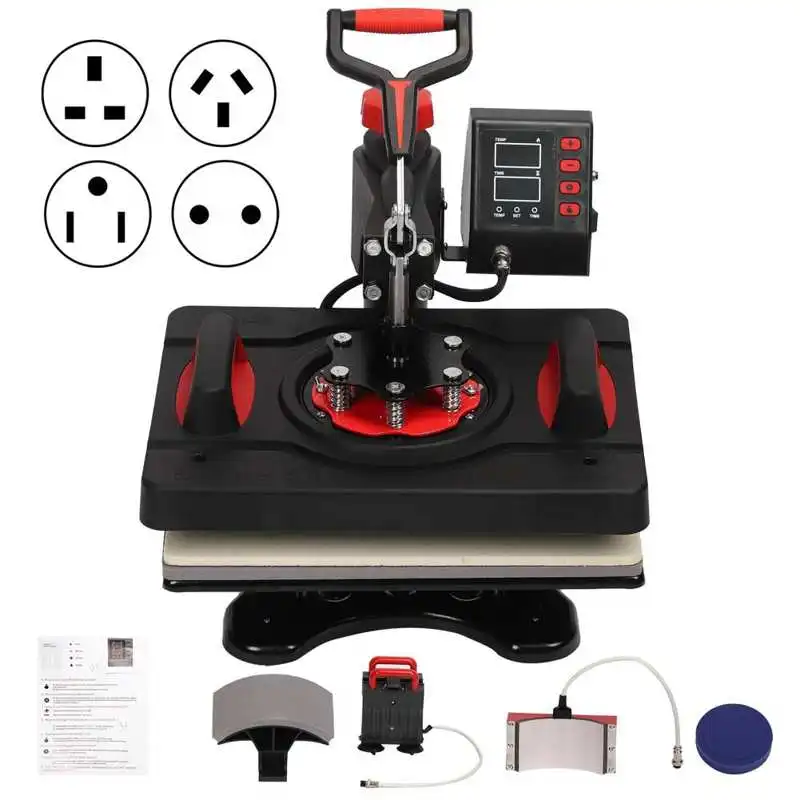 

5-in-1 Transfer Machine Press DIY T-Shirt Mug Baking Cup Sublimation Hot Stamping 12x15in P8003 Mug Baking Cup Machine Tool
