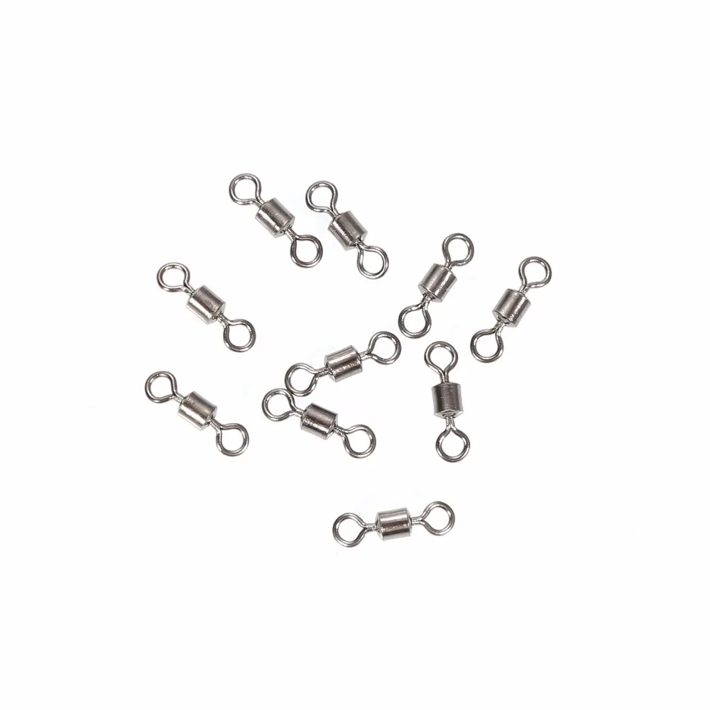 50pcs High Quality Ball Bearing Rolling Fishing Swivel Solid Rings Sea Hook Connector | Спорт и развлечения