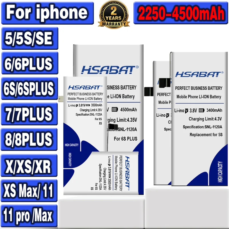 Аккумулятор большой емкости 2100-4500 мА · ч для iphone SE 5 5S 5C 6 6S 7 8 X XS XR 11/XS Max/6 Plus/11 Pro/11 Pro