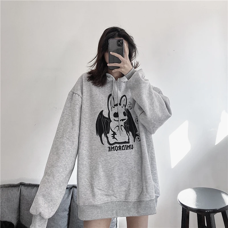 Женские свитшоты обувь в японском стиле Харадзюку на кепки Ins без застежки с