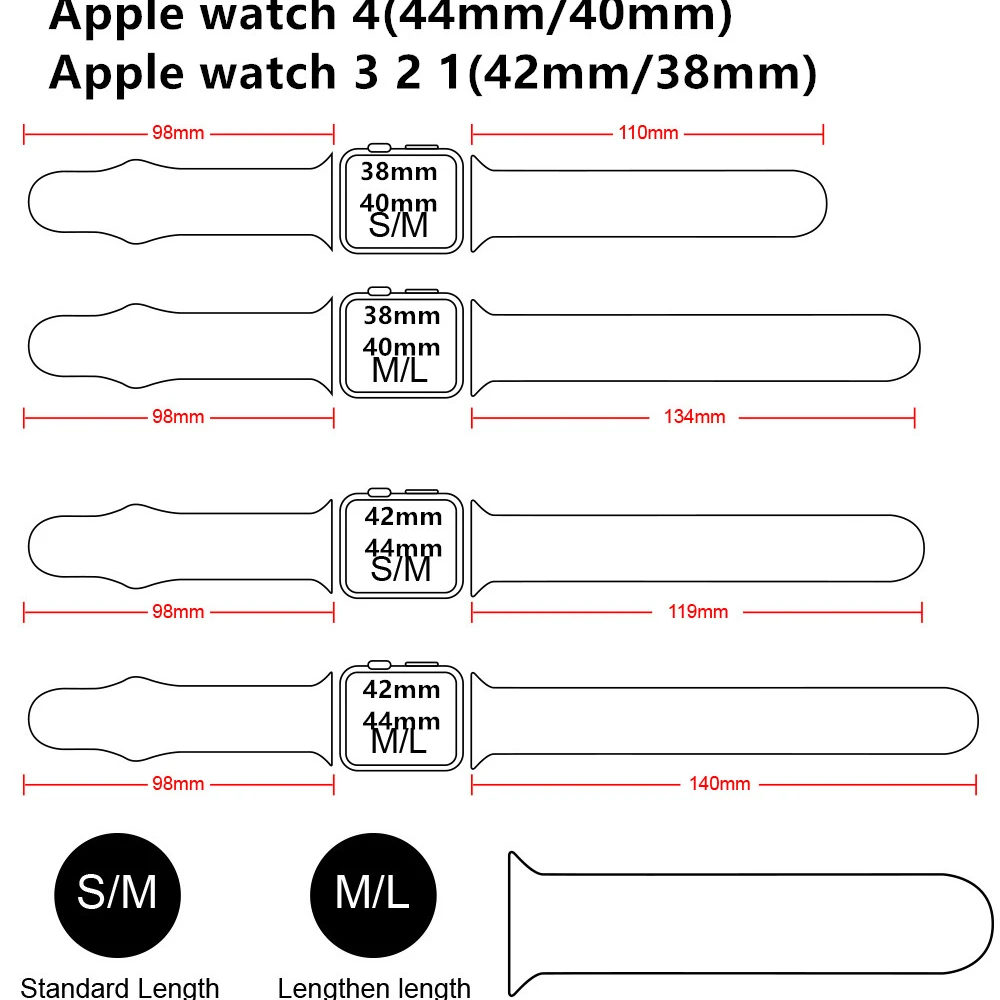 Silicone strap For Apple Watch band 44mm 40mm for iwatch Band 38mm 42mm Sport bracelet watchband apple watch 5 4 3 2 1 | Наручные часы