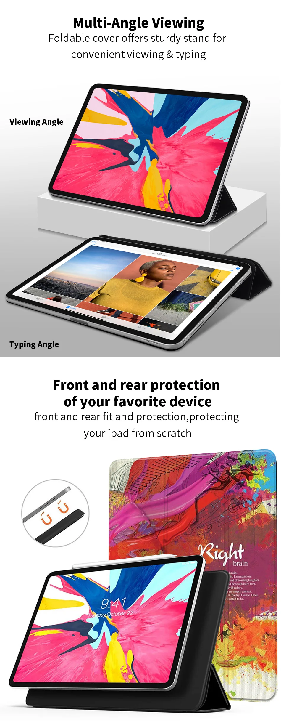 MTT чехол для планшета для iPad Pro, 11 дюймов, из искусственной кожи, ультра тонкий магнитный чехол-книжка для iPad Pro, 11 дюймов, защитный чехол