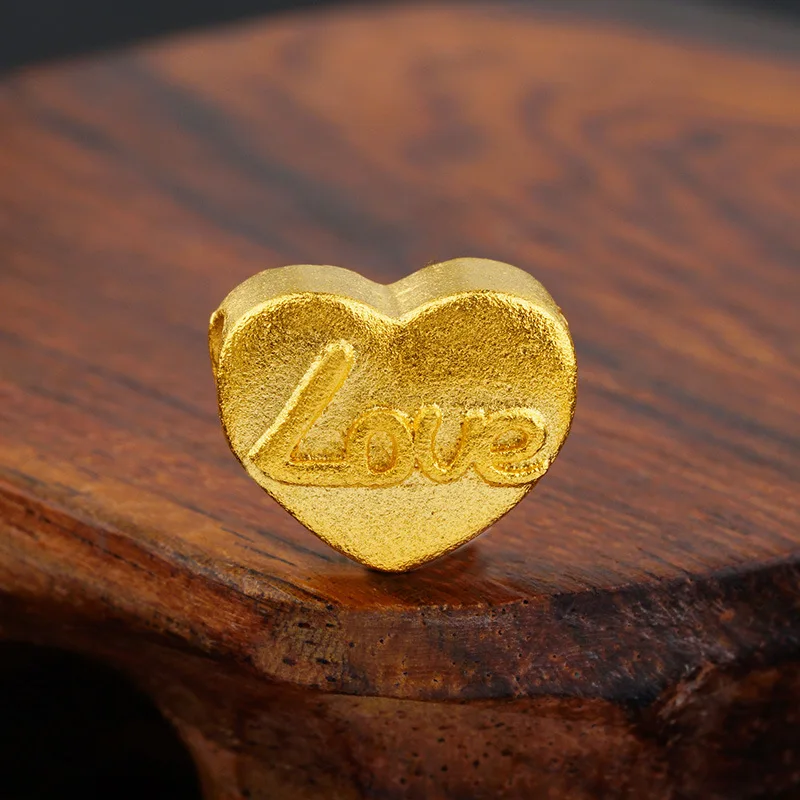 

24K gold spacer beads for jewelry making heart-shaped charm accessory necklace gold copper DIY sweet Christmas gifts