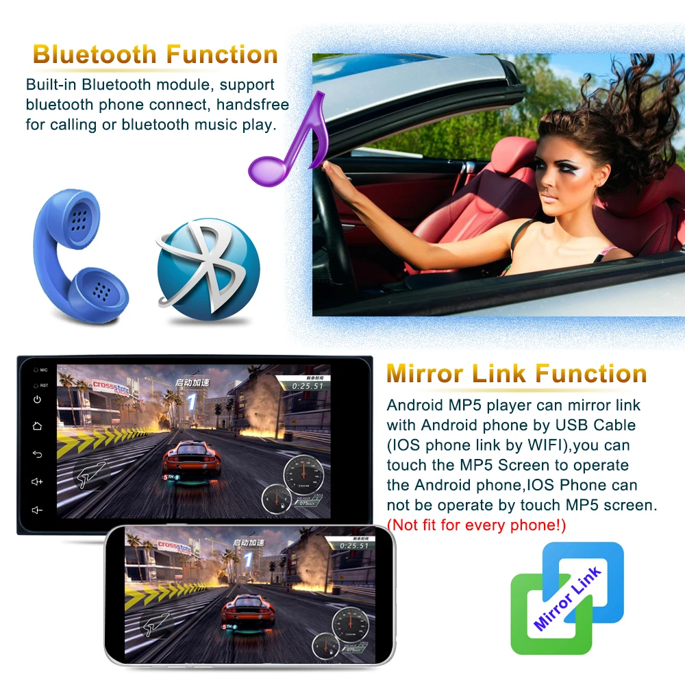 Автомагнитола Camecho 7 дюймов 2Din GPS-навигация автомобильное радио мультимедийный