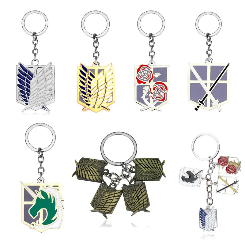 

Japan Anime Attack On Titan Crops Logo Alloy Car Keychain Holder Best Friend Graduation Chirstmas Day Gift