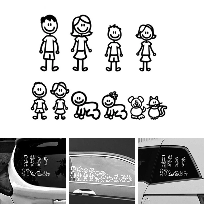 Декоративные наклейки на автомобиль 10 шт./компл. Семья членов мультфильм 2019