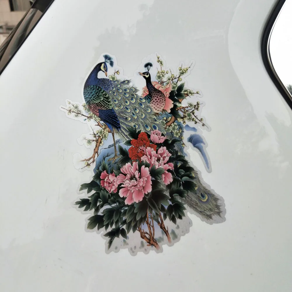

JuYou Funny Stickers Exterior Accessories Coolest Peacock Decor Vinyl Car Decals Graphic Personalized High Quality Silhouette