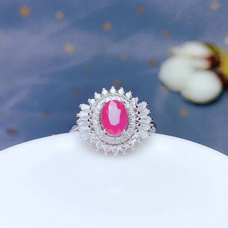 CoLife Jewelry 100% Natural Ruby Ring for Party 5*7mm 0.7ct Real Silver 925 Fine Gift Woman | Украшения и аксессуары