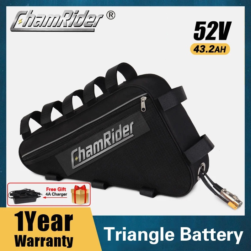 

Original 48V Battery 48V 40AH 52V Ebike Battery 36V 57.6AH 50AH Triangle Battery Large Capacity 1500W Super Powerful 21700 Cell