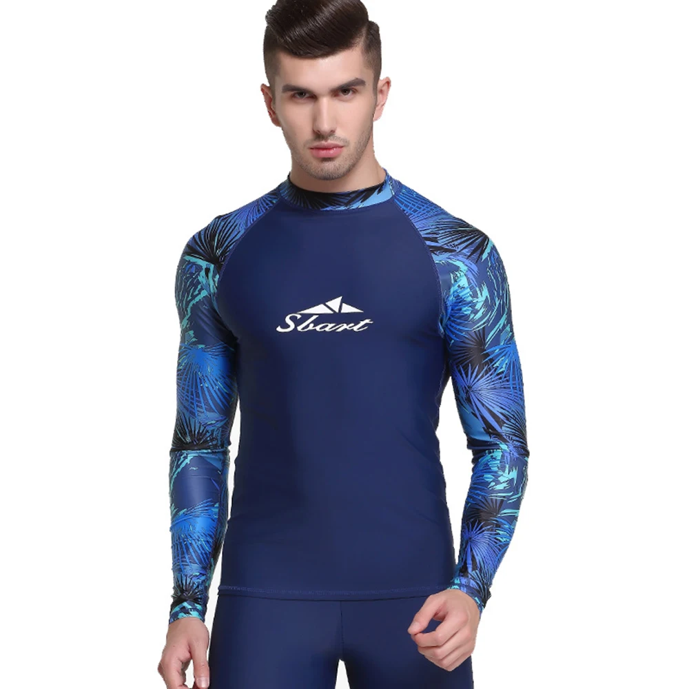 

Men's Fashion Exquisite Printing Anti-Ultraviolet Long-Sleeve Top Tight-Fitting Stretch Quick-Drying Swimming Surfing Suit