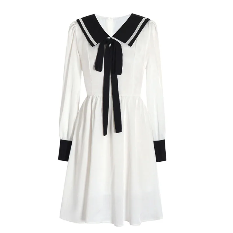 

Милое милое мини-платье, женское повседневное элегантное платье с длинным рукавом, вечернее праздничное цельное платье феи Лолиты, корейск...