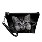 Косметичка HaoYun, Фердинанд, готический кошки, узор, функциональный мультяшный женский кожаный дорожный косметический несессер, сумка, набор туалетных принадлежностей