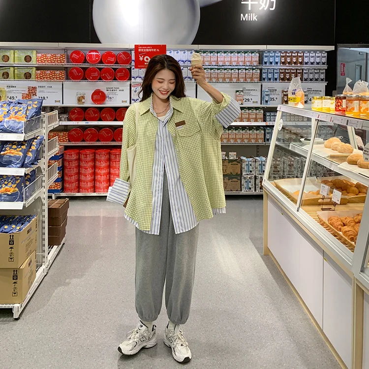 Клетчатая рубашка-пальто женский дизайн нишевая коллекция 2021 новинка летняя