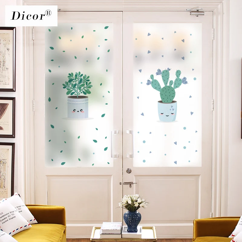 DICOR Clever Grass Cactus Fresh Potted растительная оконная пленка ПВХ непрозрачная матовая