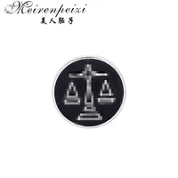 meirenpeizi libra scales brooches for men round balance badges suit brooch pins collar decorated shirt accessories brand jewelry