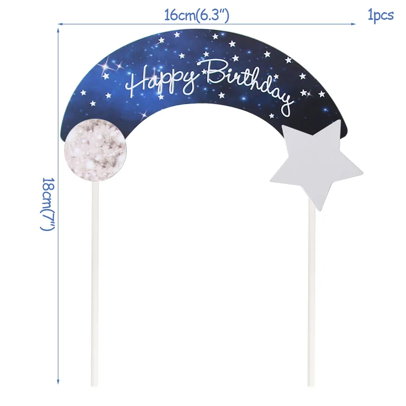 1pc cake topper Космонавты и ракеты, воздушные шары из фольги, Галактика/Солнечная система, тематические вечерние, для мальчиков, для детей, для дня рождения, для украшения, вечерние, космические - Цвет: 1pc cake topper