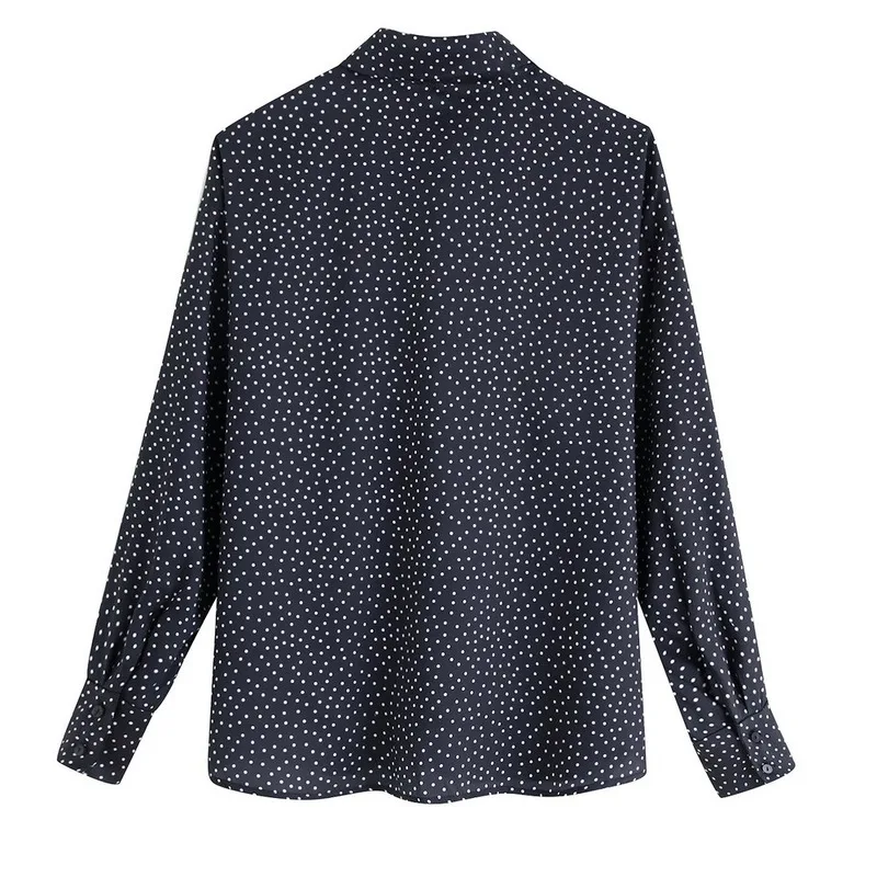 Женская блузка в горошек Za осенняя рубашка с длинными рукавами и цветочным