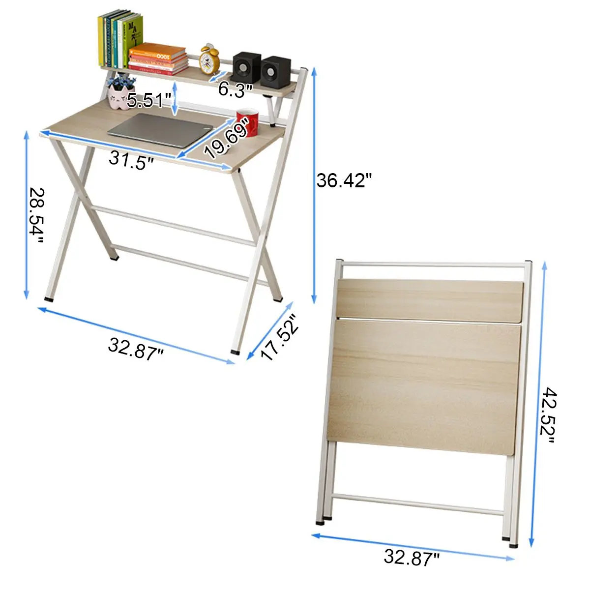 

2-Tier Computer Desk Desktop Folding Table Secretary Bedroom Student Desk Is Contracted And Contemporary Household Small Table