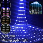 Уличная светодиодная гирлянда Водопад, светодиодная занавеска С дождем для нового года, свадьбы, вечеринки, водонепроницаемая Декоративная гирлянда-сосулька